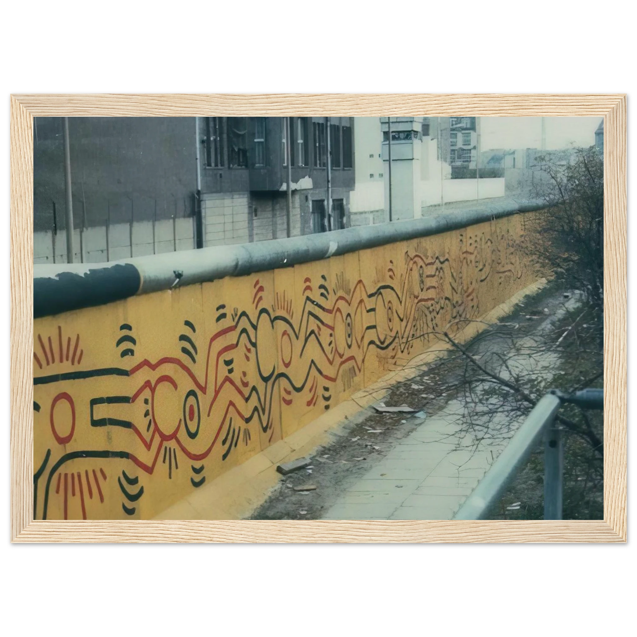 BERLIN MURAL 1986 Framed Poster | Keith Haring Framed Prints Wall Art | Keith Haring Prints