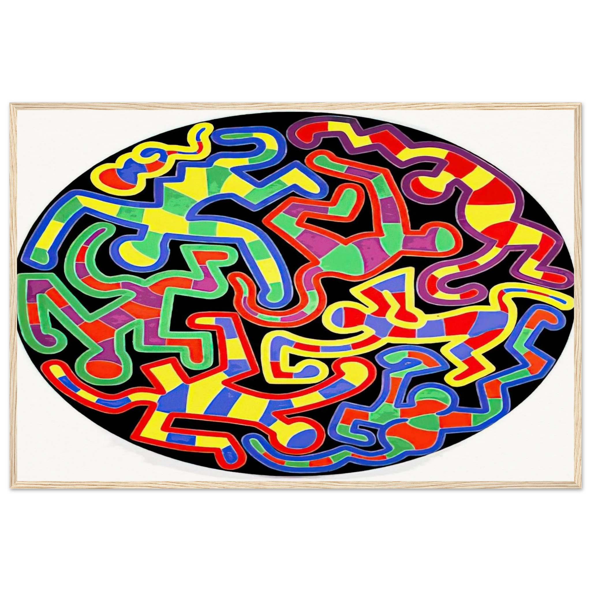 MONKEY PUZZLE 1988 Framed Poster | Keith Haring Framed Prints Wall Art | Keith Haring Prints