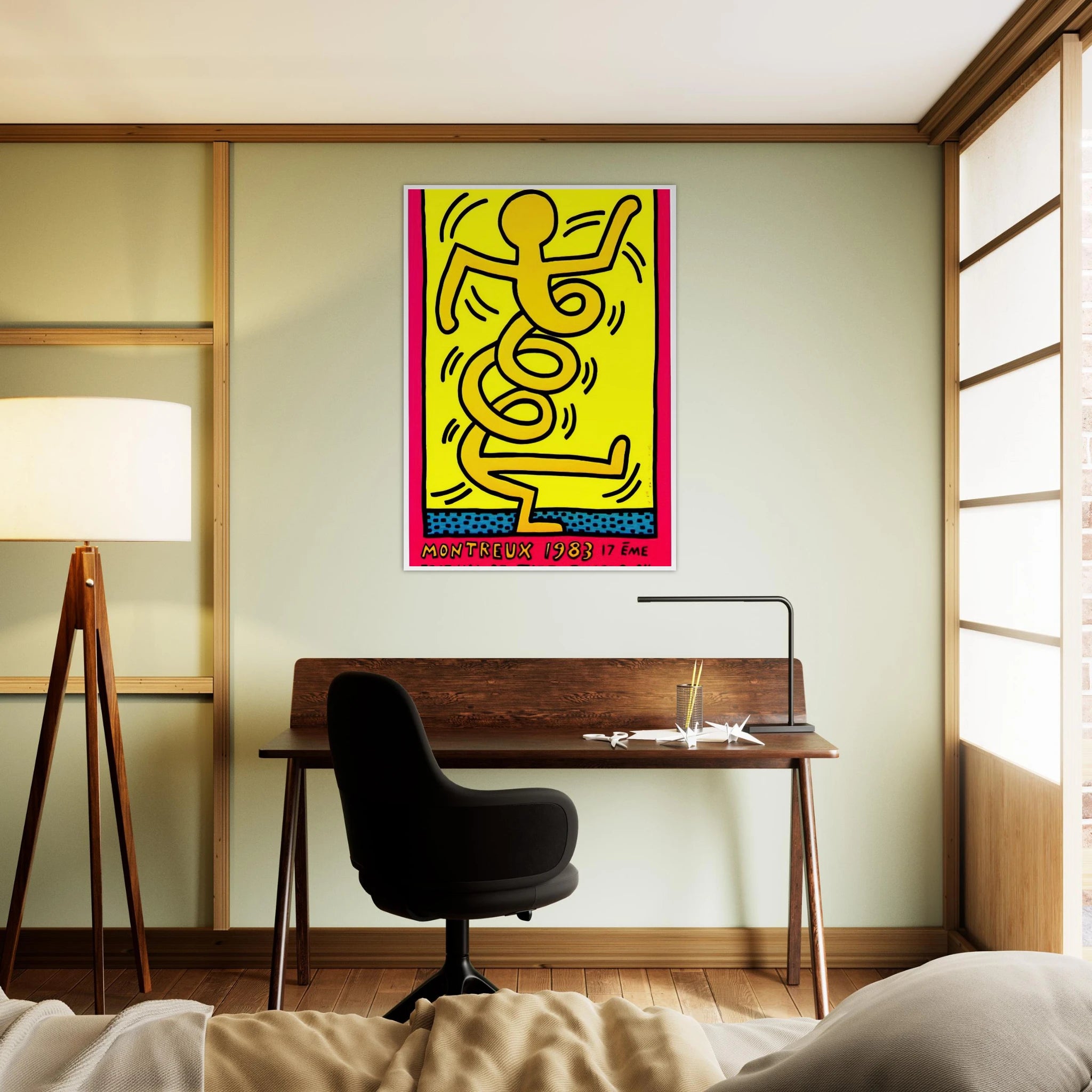 MONTREUX 1983 Framed Poster | Keith Haring Framed Prints Wall Art | Keith Haring Prints
