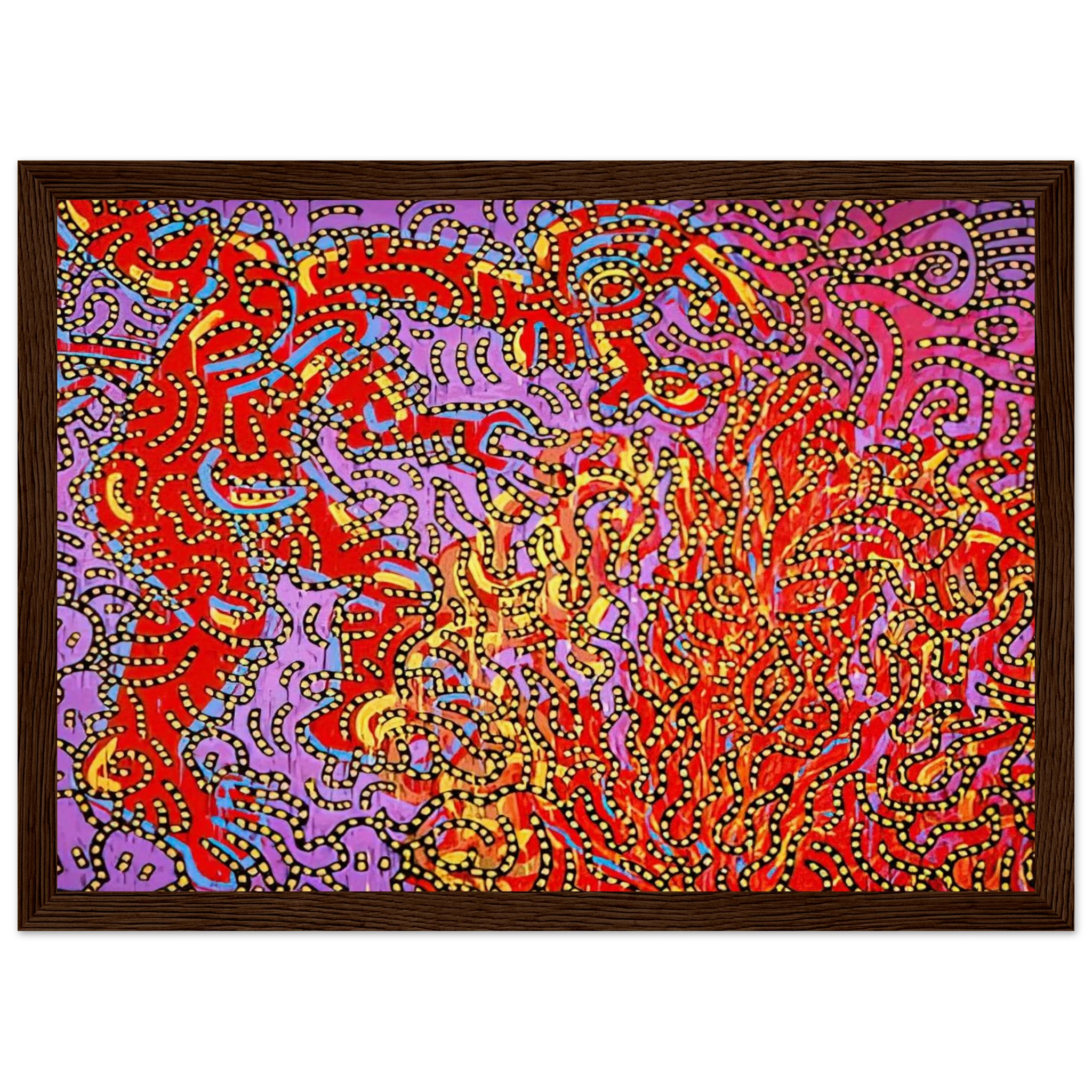 MOSES AND THE BURNING BUSH 1985 Framed Poster | Keith Haring Framed Prints Wall Art | Keith Haring Prints