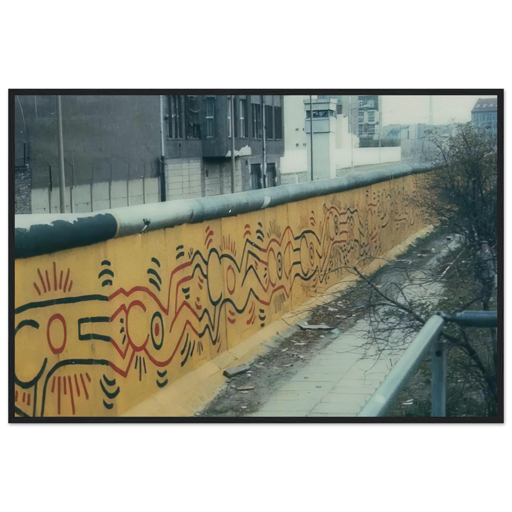 BERLIN MURAL 1986 Framed Poster | Keith Haring Framed Prints Wall Art | Keith Haring Prints