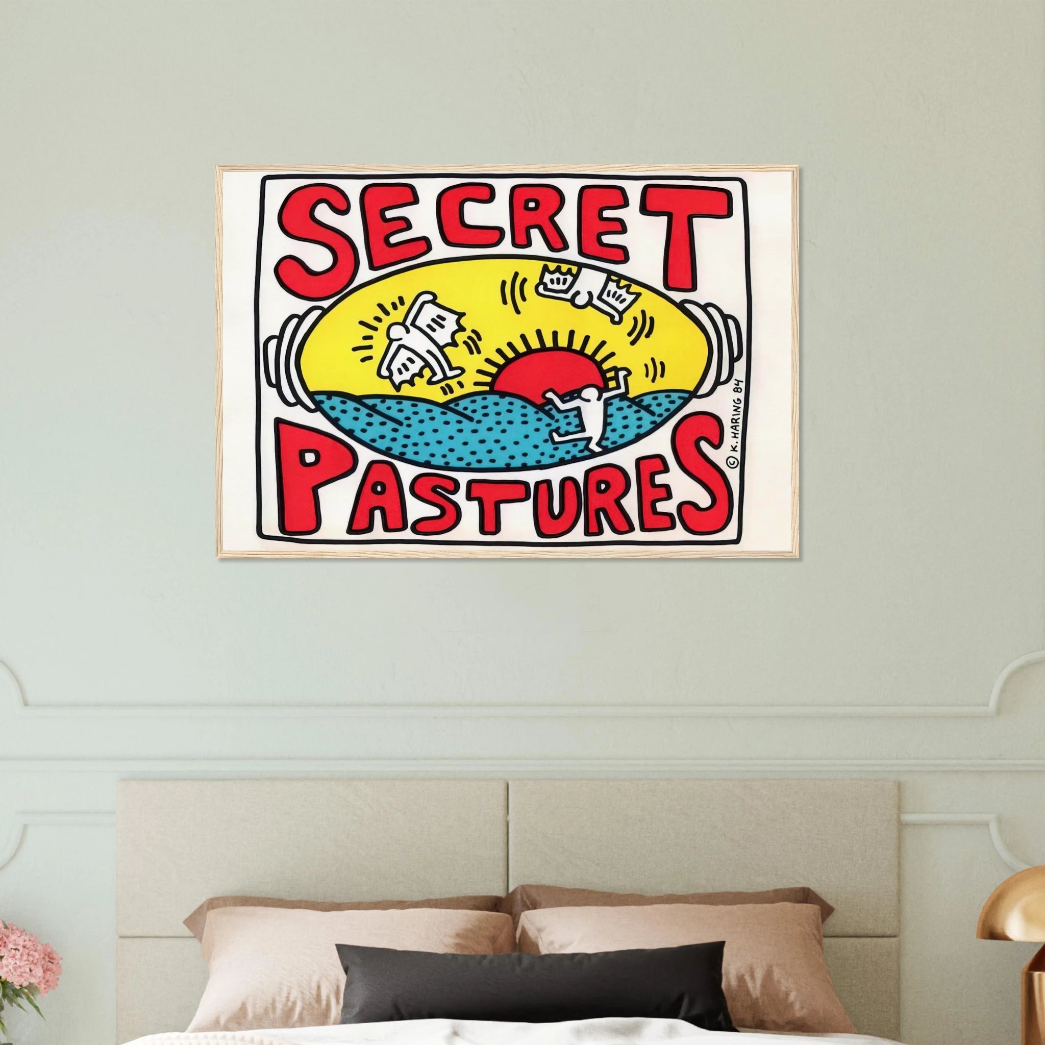 PROMOTIONAL POSTER FOR SECRET PASTURES 1984 Framed Poster | Keith Haring Framed Prints Wall Art | Keith Haring Prints