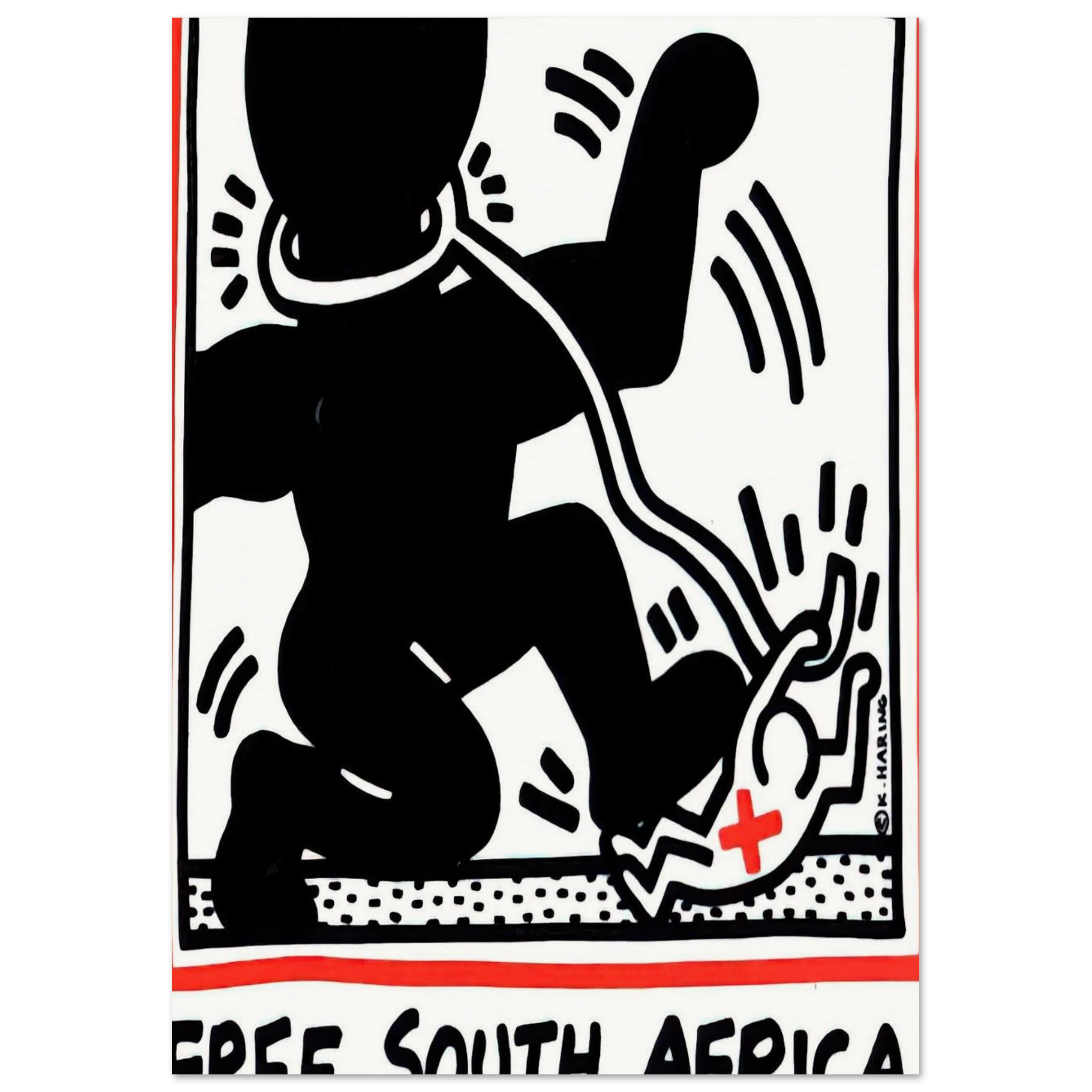 FREE SOUTH AFRICA 1985 Poster | Keith Haring Poster | Keith Haring Prints
